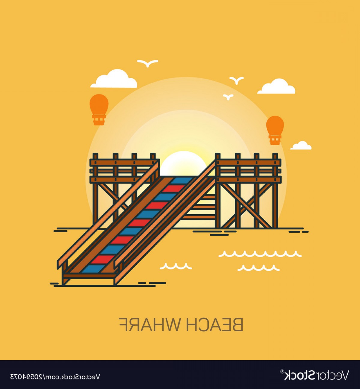 1200x1296 Wharf Or Quay Pier Or Wooden Dock On Beach Vector Cqrecords