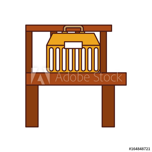 500x500 Fishing Kit Box With Wooden Pier Vector Illustration Design