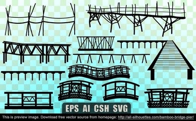396x245 Free Bamboo Bridge Pier Vector Graphic
