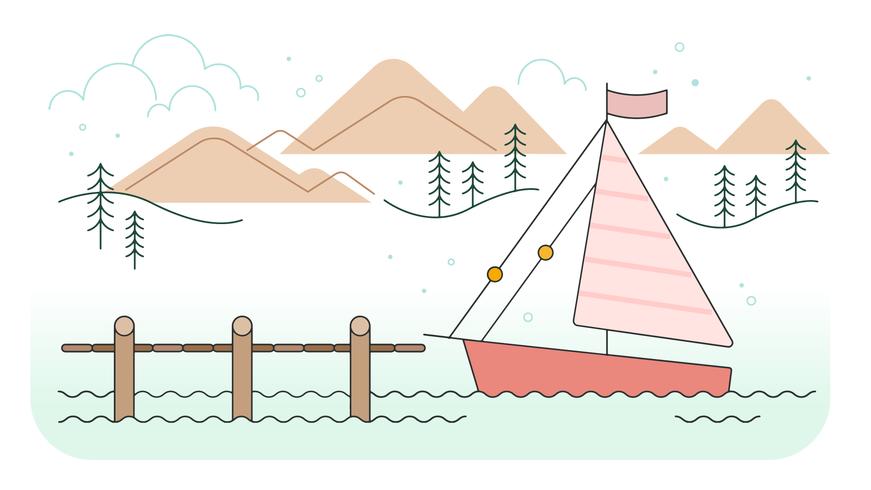 871x490 Lake Pier Vector