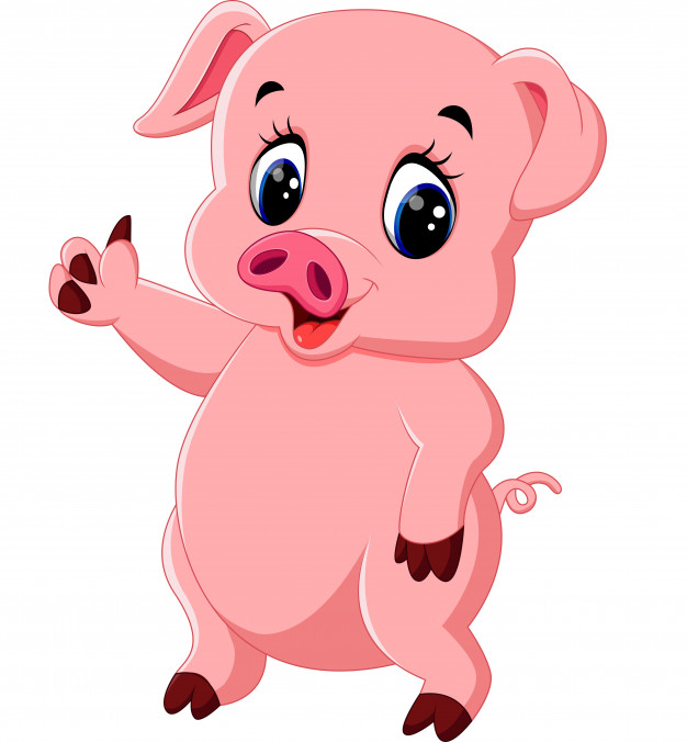 626x676 Cute Pig Cartoon Posing Vector Premium Download