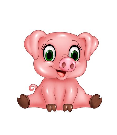 Cute Pink Pig Cartoon Vector Piggies! Pig Images, Farm Cartoon 445x515 Cute Pink Pig Cartoon Vector Piggies! Pig Images, Farm Cartoon
