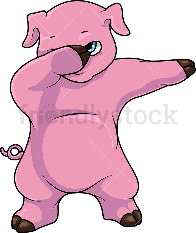 670x796 Dabbing Pig Cartoon Clipart Vector