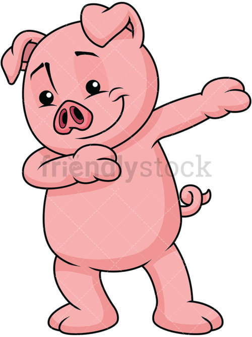 500x667 Dabbing Pig Cartoon Vector Clipart