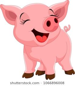 247x280 Vector Illustration Of Happy Pig Cartoon Isolated On White