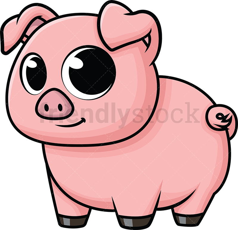 800x772 Cute Baby Pig Cartoon Vector Clipart