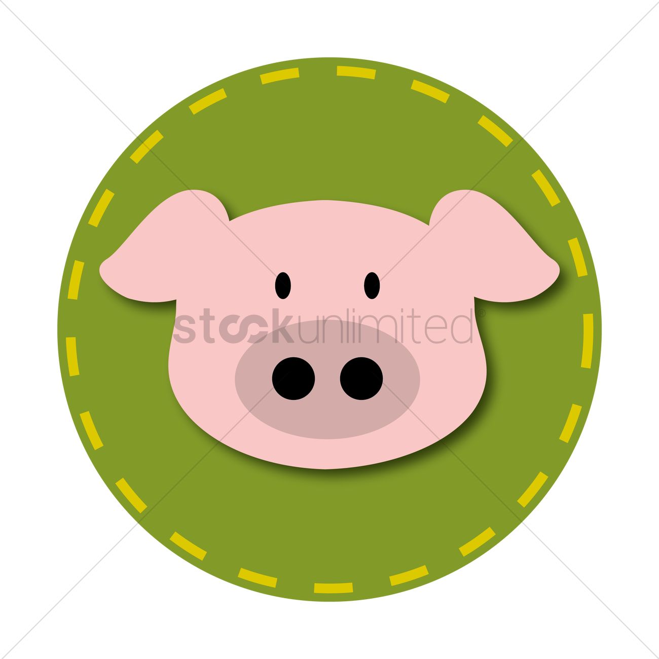 1300x1300 Pig Face Vector Image