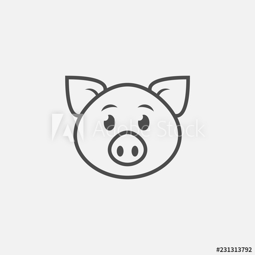 500x500 Pig Face Icon Isolated On White Background Vector Illustration