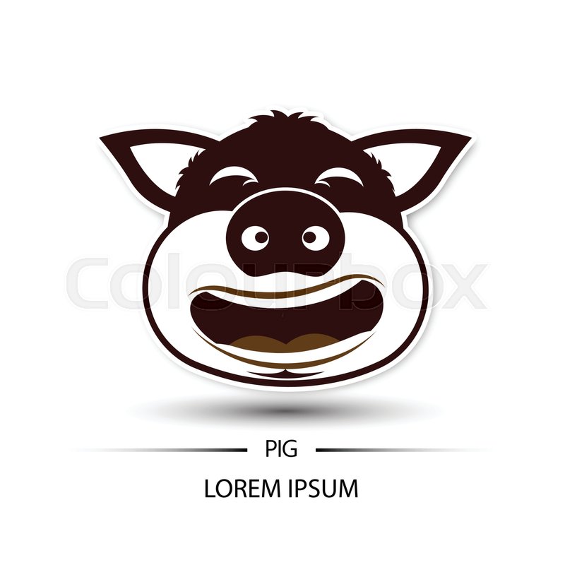 800x800 Pig Face Laugh Logo And White Stock Vector Colourbox