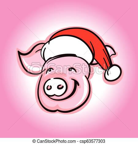 450x470 Cute Pig Face Vector Silhouette