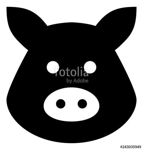478x500 Pig Head Vector Icon Stock Image And Royalty Free Vector