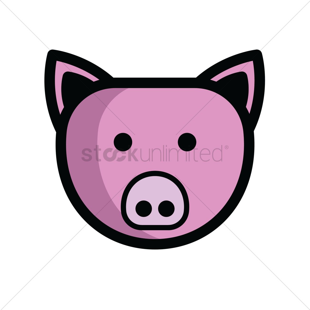 1300x1300 Pig Head Vector Image
