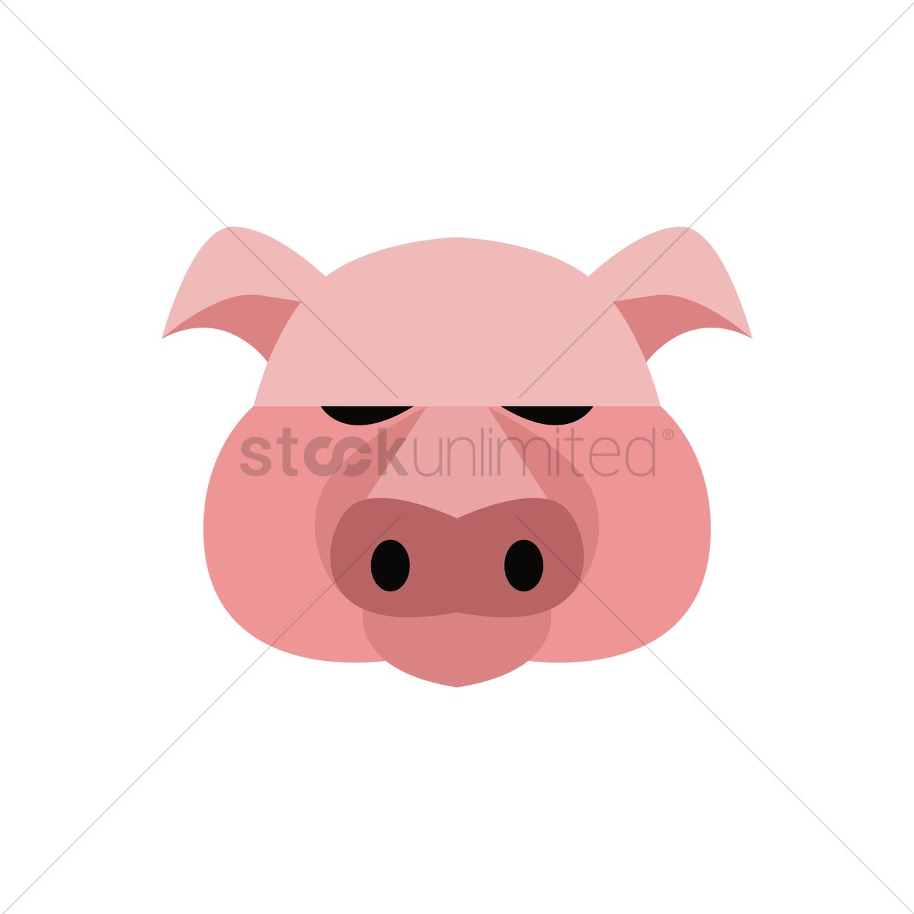 1300x1300 Pig Head Vector Image