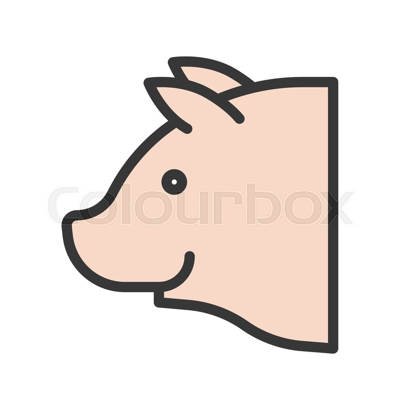 800x800 Pig Head Vector, Farm Animal Filled Stock Vector Colourbox