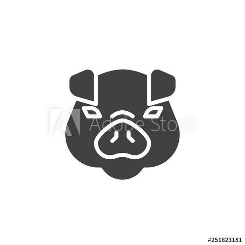 500x500 Pig Head Vector Icon Filled Flat Sign For Mobile Concept And Web