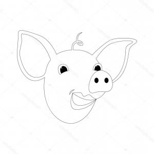 300x300 Stock Illustration Cartoon Pig Head Vector Illustration Hoodamathrun