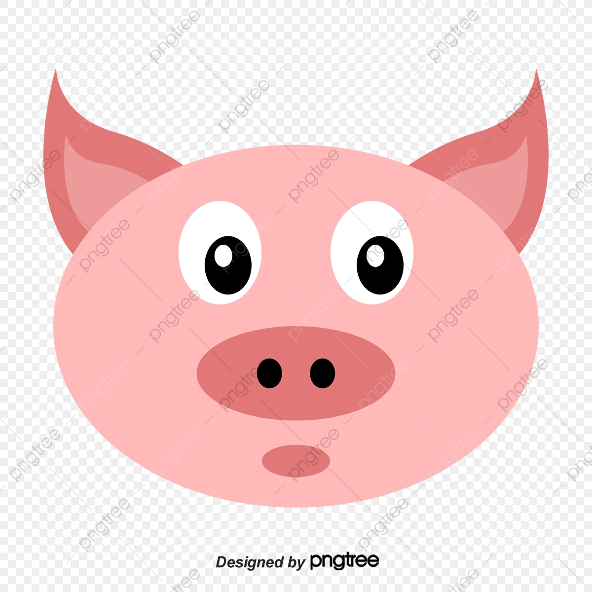 1200x1200 Cartoon Pink Pig Head Vector, Cartoon Vector, Pig Vector, Head