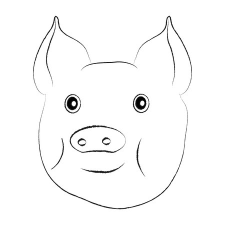 450x450 Pig Head Vector Illustration Isolated On White Background Icon