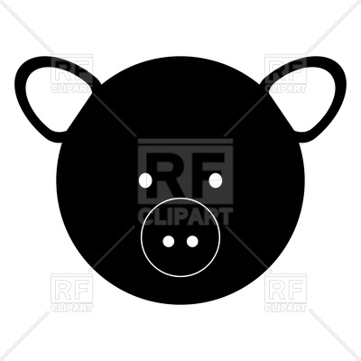 400x400 Pig Face Black Icon Vector Image Of Plants And Animals