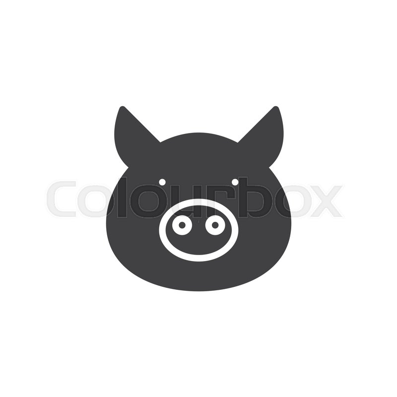 800x800 Pig Head Icon Vector, Filled Flat Stock Vector Colourbox