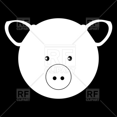 400x400 Pig Head White Color Icon Vector Image Of Plants And Animals