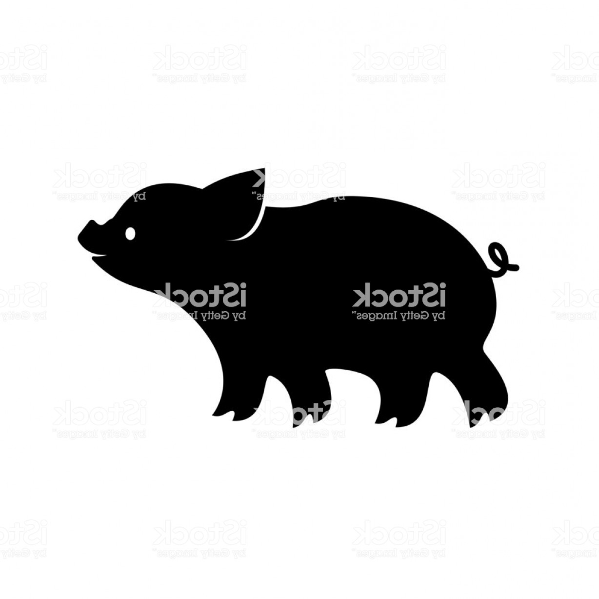 1228x1228 Piglet Icon Vector Image Pig Silhouette Isolated On White