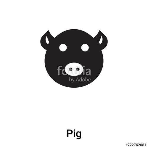 500x500 Pig Icon Vector Isolated On White Background, Logo Concept Of Pig
