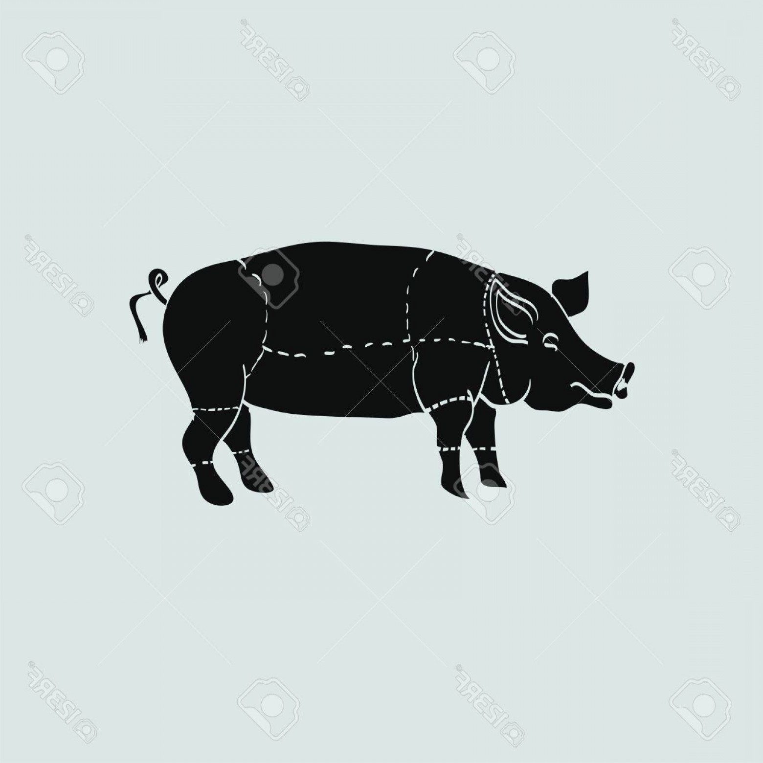 1560x1560 Photostock Vector Pig Icon Vector Pig Silhouette Isolated Butcher