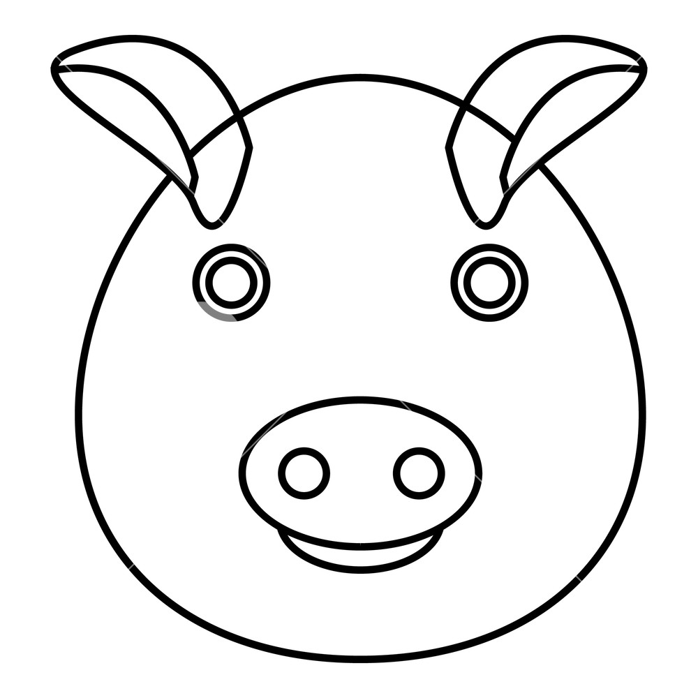 Pig Outline Vector at Vectorified.com | Collection of Pig Outline ...