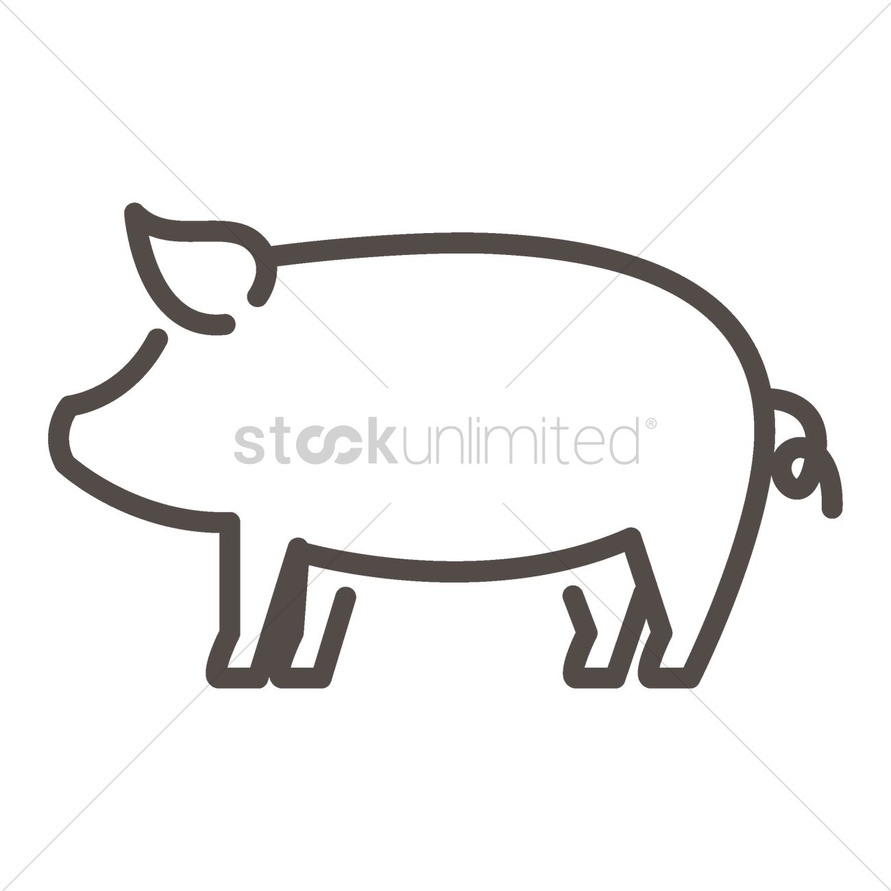 Pig Outline Vector Image 1300x1300 Pig Outline Vector Image