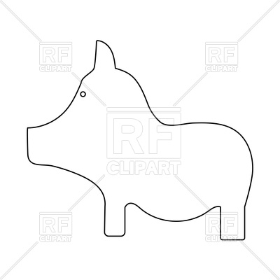 Pig Outline On White Background Vector Image Of Plants And Animals 400x400 Pig Outline On White Background Vector Image Of Plants And Animals