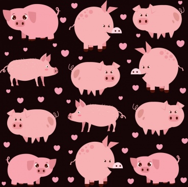Vector Pig Outline Free Vector Download 369x368 Vector Pig Outline Free Vector Download
