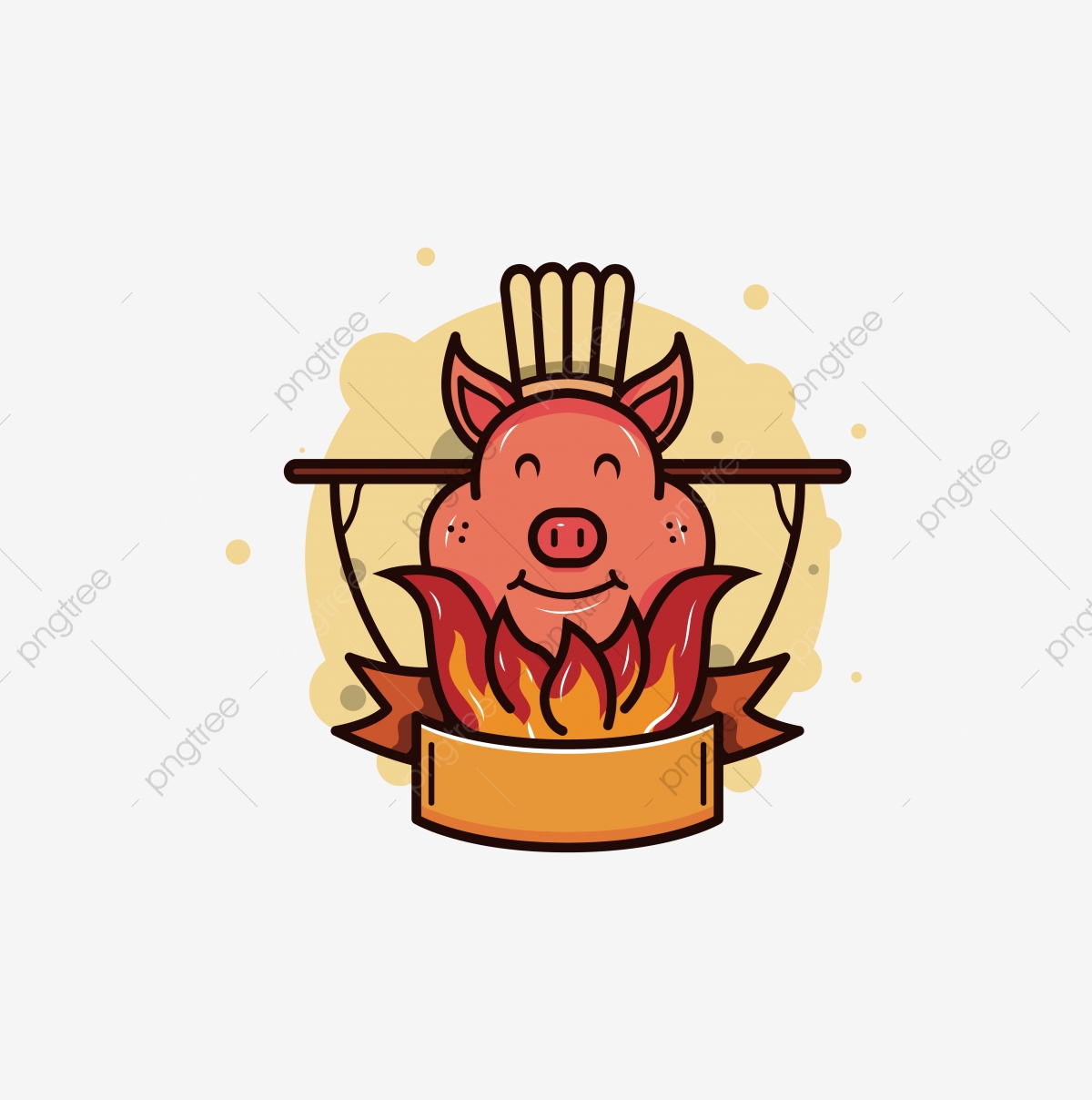 1200x1208 Cartoon Get Together Bbq Pork Roast Pig Hand, Roast Trotters, Pig