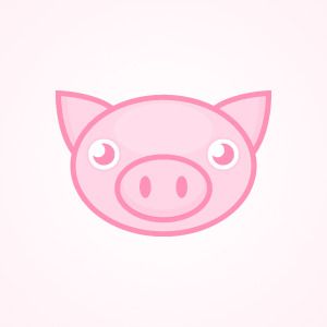 300x300 Cartoon Pig Roast Vector