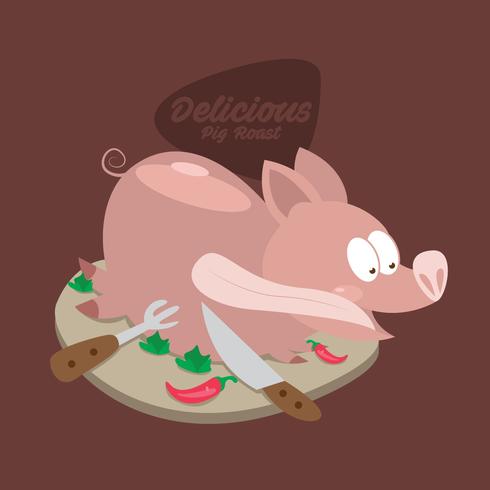 490x490 Delicious Cute Pig Roast Vector