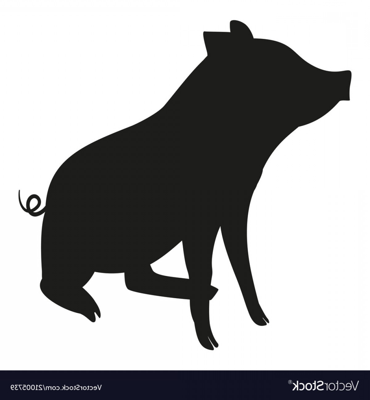 Pig Silhouette Vector At Collection Of Pig Silhouette