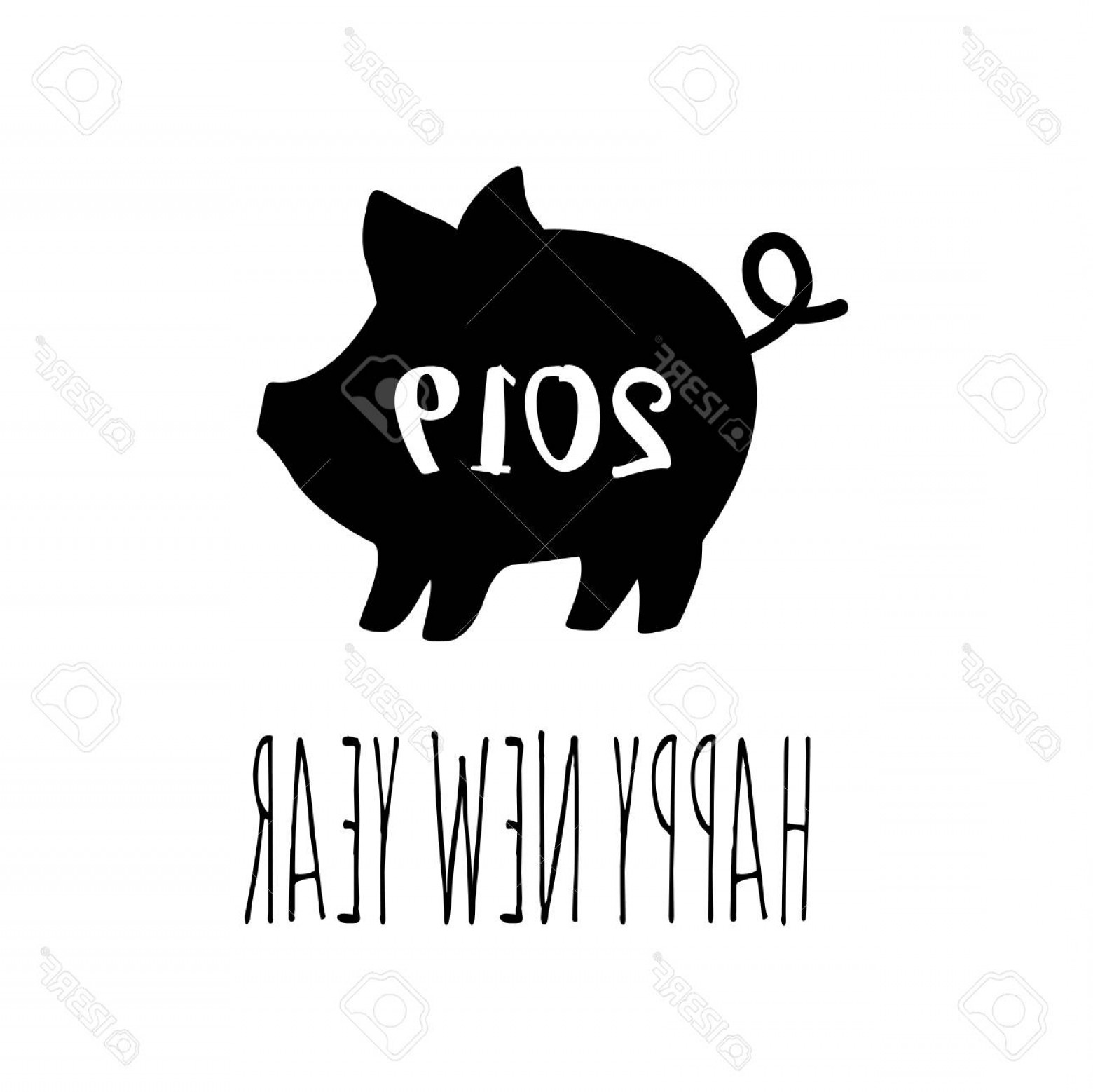 1560x1558 Photostock Illustration Vector Illustration Of Pig And Text Cute