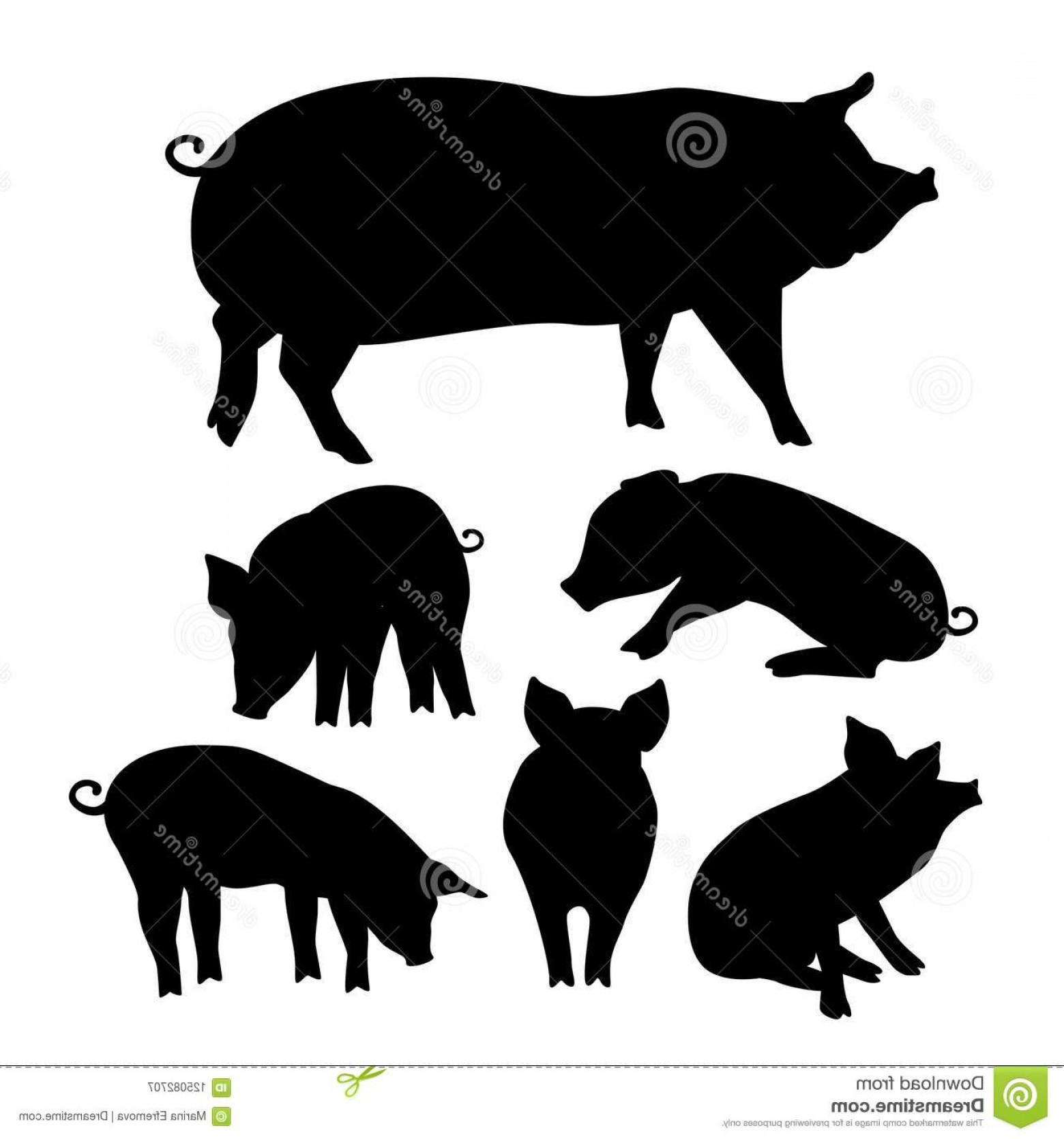 Pig Silhouette Vector at Vectorified.com | Collection of Pig Silhouette ...