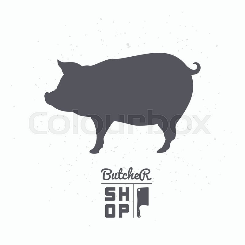 800x800 Pig Silhouette Pork Meat Butcher Stock Vector Colourbox