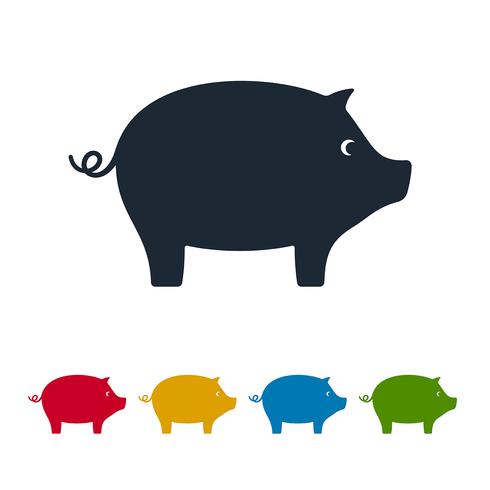 490x490 Pig Silhouettes Vector Icons