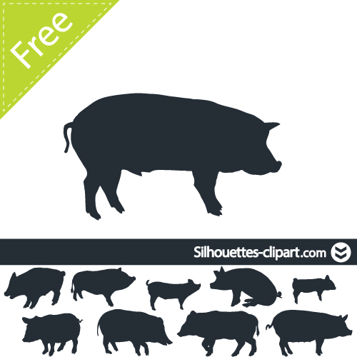 500x500 Pig Vector Silhouette On Pantone Canvas Gallery