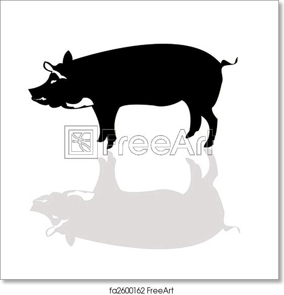 561x581 Free Art Print Of Pig Silhouette Vector Pig Freeart