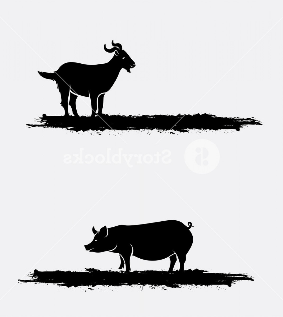 1071x1200 Goat And Pig Silhouettes Vector H Lxhvwdlxjixwle Soidergi