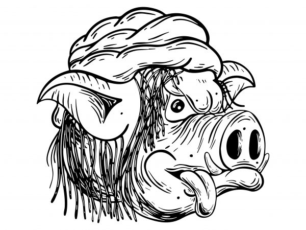 600x450 Rastaman Pig Vector T Shirt Design