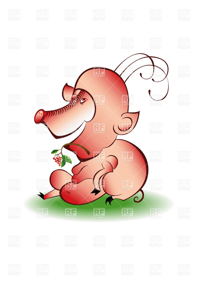 848x1200 Cartoon Fat Pig Vector Image Of Plants And Animals Dvarg
