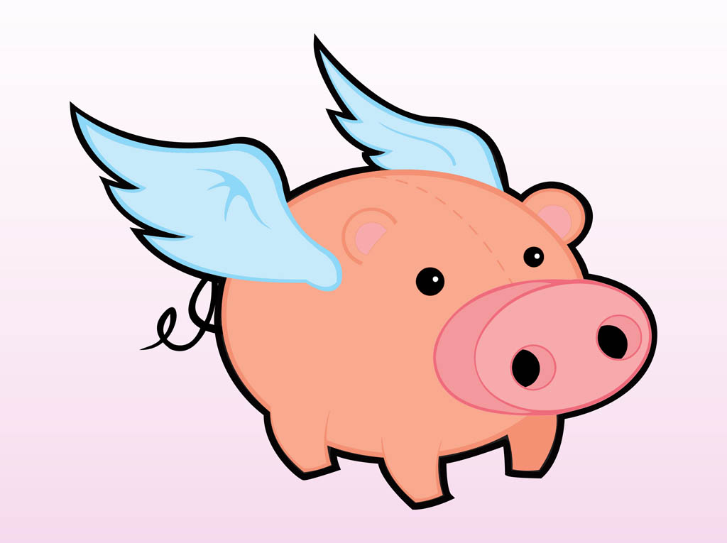 1024x765 Flying Pig Vector Art Graphics