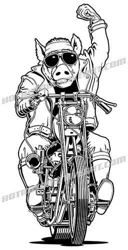 256x500 Harley, Hog On A Chopper Cartoon Clip Art