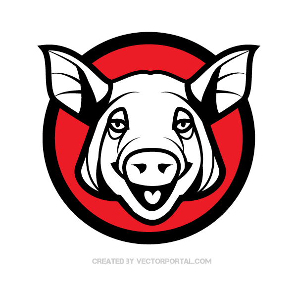 600x570 Pig Head Vector Art