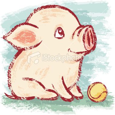 380x379 Pig And Ball Project Ideas In Animal Drawings, Pig Art