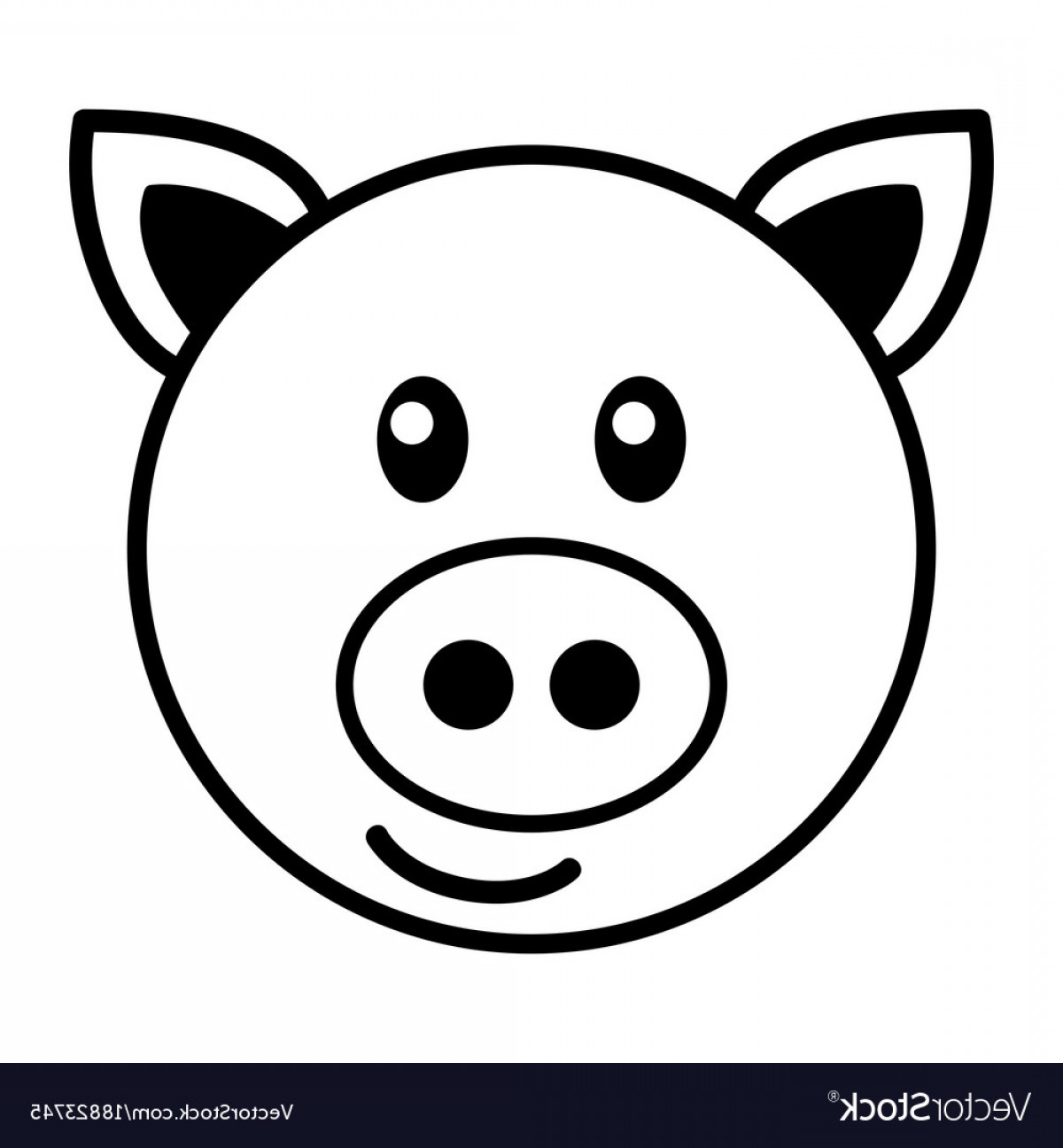1200x1296 Simple Cartoon Of A Cute Pig Vector Geekchicpro